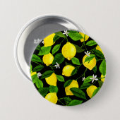 Watercolor Citroen 2 Ronde Button 7,6 Cm (Voorkant /achterkant)