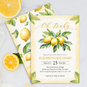 Watercolor Citroen Baby Shower Kaart