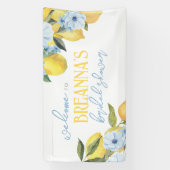 Watercolor Citroen & Bloem Vinyl Welkom Banner (Verticaal)