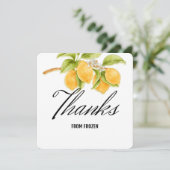 Watercolor Citroen en Bloesems Verjaardags Dankjew Kaart (Staand voorkant)