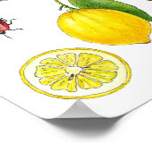 Watercolor citroen fruit botanische Poster (Hoek)