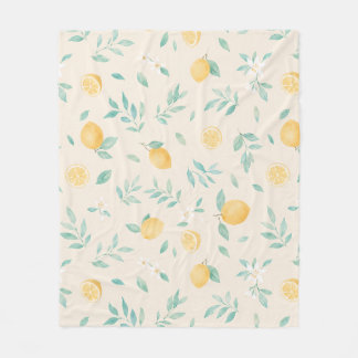 Watercolor Citroen Keuken Eetkamer Illustratie Fleece Deken
