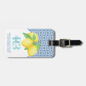 Watercolor citroen mediterraan tegel logo bagagelabel (Voorkant horizontaal)