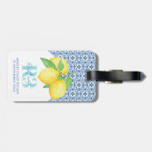 Watercolor citroen mediterraan tegel logo bagagelabel (Achterkant horizontaal)