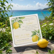 Watercolor citroen verjaardagsuitnodiging