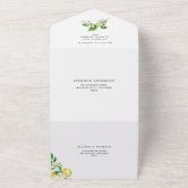 Watercolor Citroenbloesem Summer Trouwfeest All In One Uitnodiging (Buitenkant)