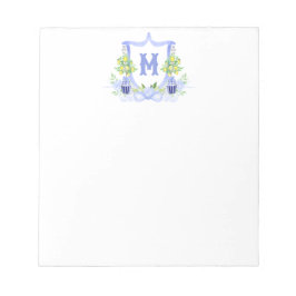 Watercolor citroenboom monogram wapenschild notitieblok
