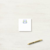 Watercolor citroenboom monogram wapenschild post-it® notes (Op bureau)