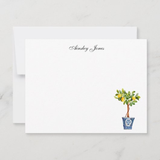 Watercolor citroenboom topiary bedankkaart (Voorkant)