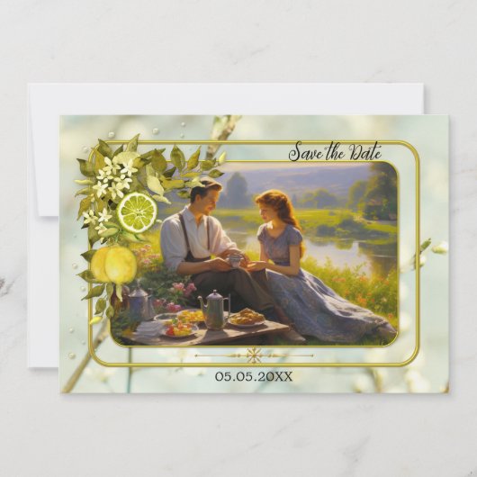 Watercolor Citroenboomgaard Foto Save the Date Kaa (Voorkant)