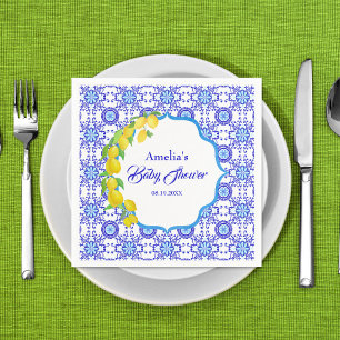 Watercolor Citroenen Amalfi Baby Shower Servet