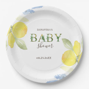 Watercolor Citroenen Baby Shower Papieren Bordje