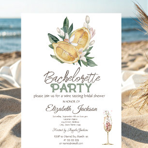 Watercolor Citroenen Botanisch Glas Bachelorette Kaart