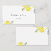 Watercolor Citroenen Bruiloft Plaatskaartje (Voorkant / Achterkant)