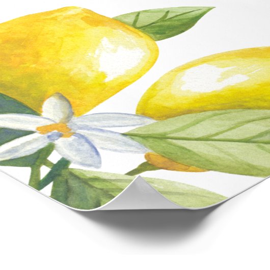 Watercolor citroenenbloesem huwelijks welkomstbord poster (Hoek)
