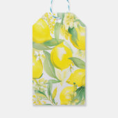 Watercolor Citroenpatroon Verjaardagsfeestje Cadeaulabel (Achterkant)
