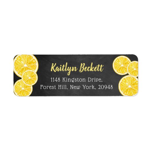 Watercolor citroenschijfjes label (Voorkant)