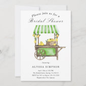 Watercolor Citrus Lemon Cart Bridal Shower Kaart (Voorkant)