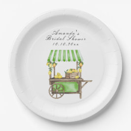Watercolor Citrus Lemon Cart Bridal Shower Papieren Bordje