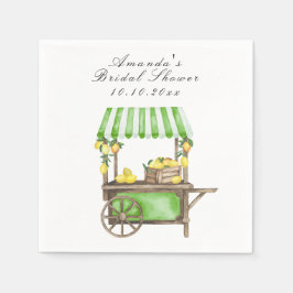 Watercolor Citrus Lemon Cart Bridal Shower Servet