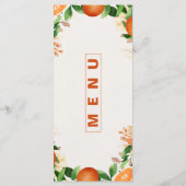 Watercolor Citrus Orange Wedding Reception Dinner Menu (Achterkant)