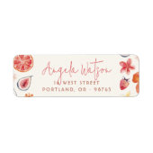 Watercolor Citrus Roze Retouradres Etiket (Voorkant)