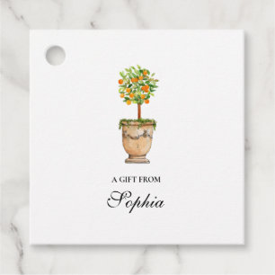 Watercolor citrusboom topiary cadeaukaartjes bedankjes labels
