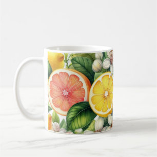 Watercolor Citrusfruitpatroon Koffiemok