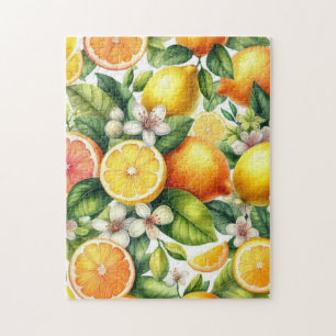 Watercolor Citrusfruitpatroon Legpuzzel