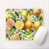 Watercolor Citrusfruitpatroon Muismat (Met muis)