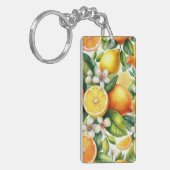 Watercolor Citrusfruitpatroon Sleutelhanger (Voorkant Links)