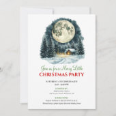 Watercolor Classic Holiday Scene Christmas Invite Kaart (Voorkant)