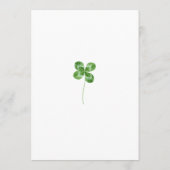 Watercolor Clover Meadow Baby Shower Kaart (Achterkant)