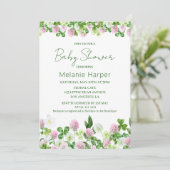 Watercolor Clover Meadow Baby Shower Kaart (Staand voorkant)