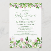 Watercolor Clover Meadow Baby Shower Kaart (Voorkant)