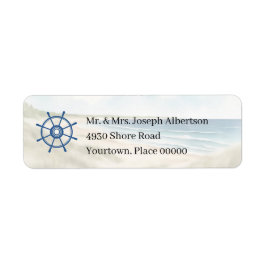 Watercolor Coastal New England return address  Etiket