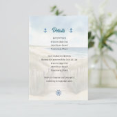Watercolor Coastal New England Wedding Insert Kaart (Staand voorkant)
