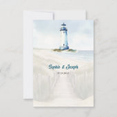 Watercolor Coastal New England Wedding Insert Kaart (Achterkant)