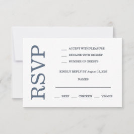 Watercolor Coastal Seascape Blue Wedding RSVP Kaartje