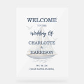 Watercolor Coastal Seascape Wedding Acryl Bord (Voorkant)