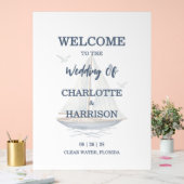 Watercolor Coastal Seascape Wedding Acryl Bord (Huwelijk)