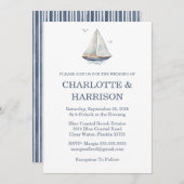 Watercolor Coastal Seascape Wedding Kaart (Voorkant / Achterkant)