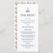 Watercolor Coastal Seascape Wedding  Menu (Voorkant / Achterkant)