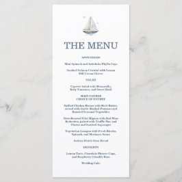 Watercolor Coastal Seascape Wedding Menu