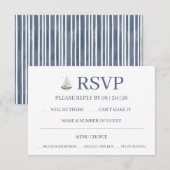 Watercolor Coastal Seascape Wedding RSVP Kaartje (Voorkant / Achterkant)