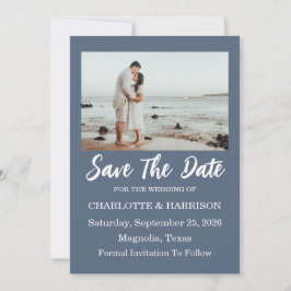 Watercolor Coastal Seascape Wedding Save The Date
