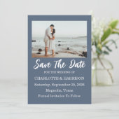 Watercolor Coastal Seascape Wedding Save The Date (Staand voorkant)