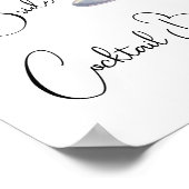 Watercolor Cocktail bar Bridal shower  Poster (Hoek)