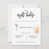 Watercolor Cocktail, Bier Rehearsal Dinner Kaart (Voorkant)