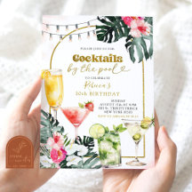 Watercolor Cocktail bij het Zwembad Volwassenen Ve